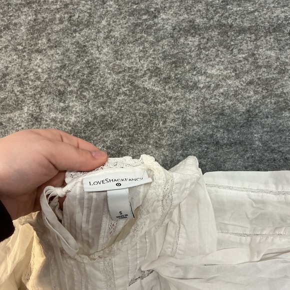 LoveShackFancy Target Collab White Romantic Lace Mini Dress With Sleeves Size S - Picture 3 of 3